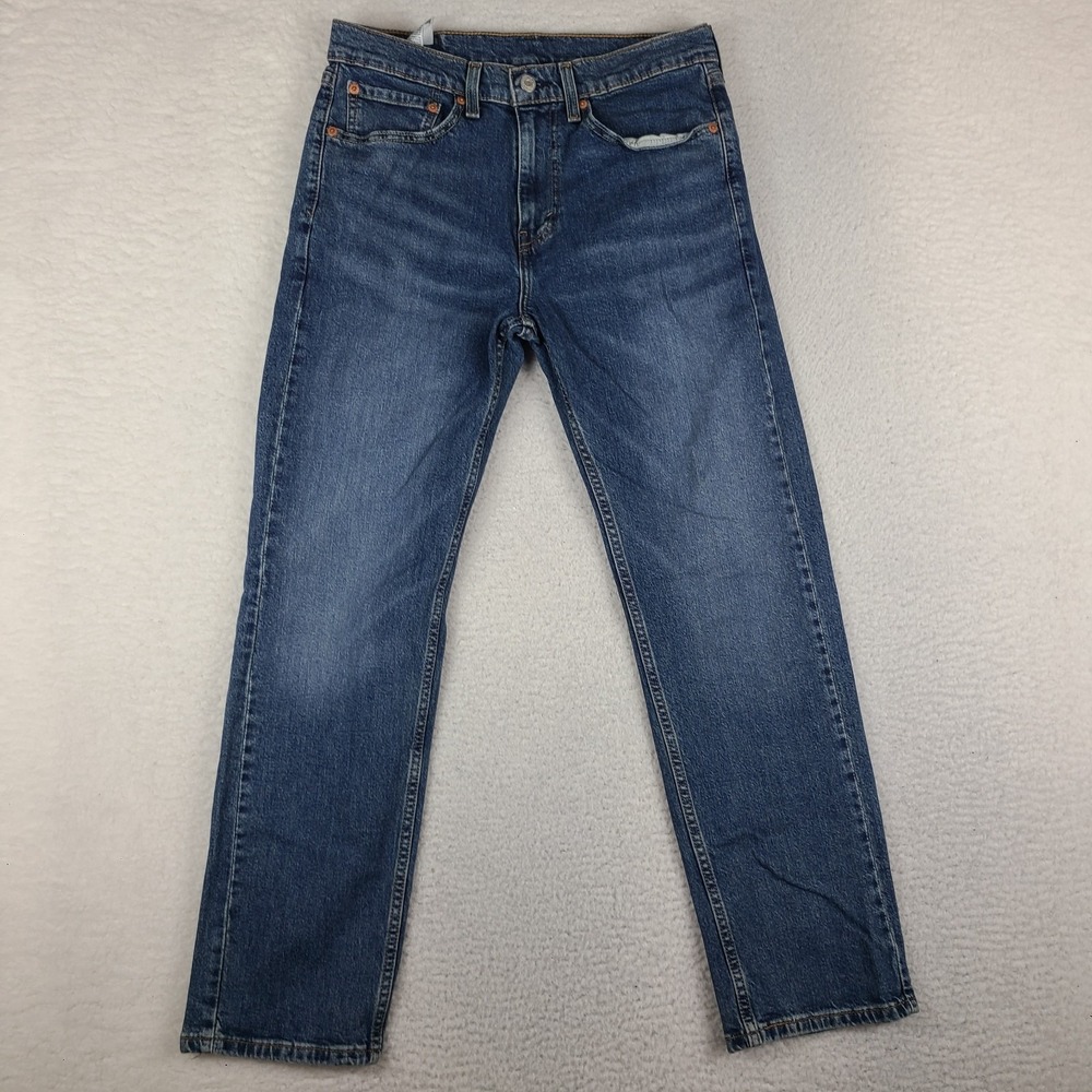 Levi's 505 Jeans Mens 31x30 Blue Regular Fit Straight Leg Dark Wash Denim